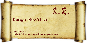 Könye Rozália névjegykártya